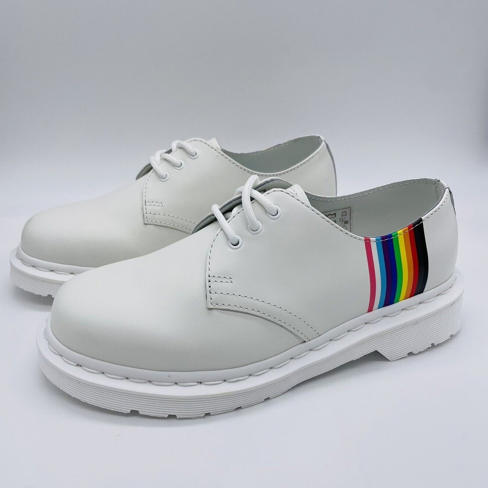 Dr. Martens 1461 Pride Leather Oxford White Womens Size 6 Mens Size 5 New